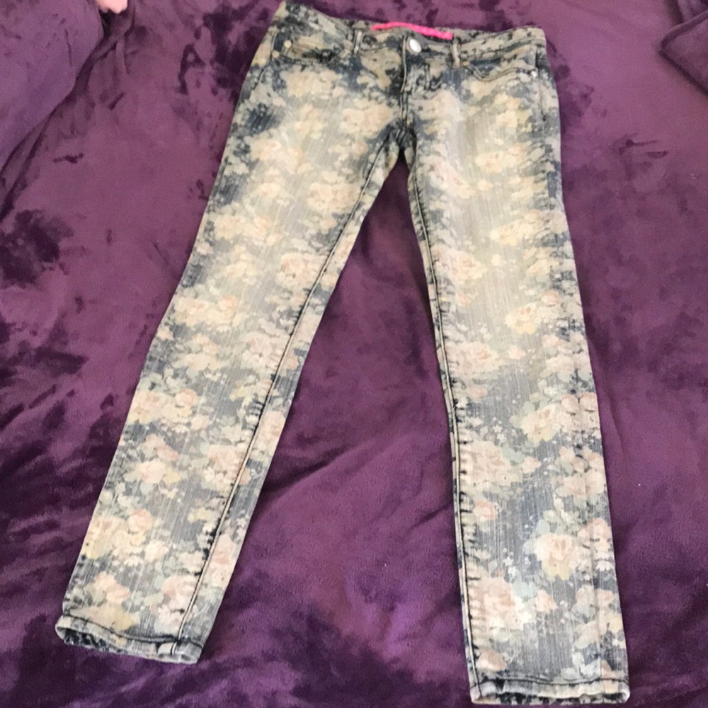 Floral skinny jeans